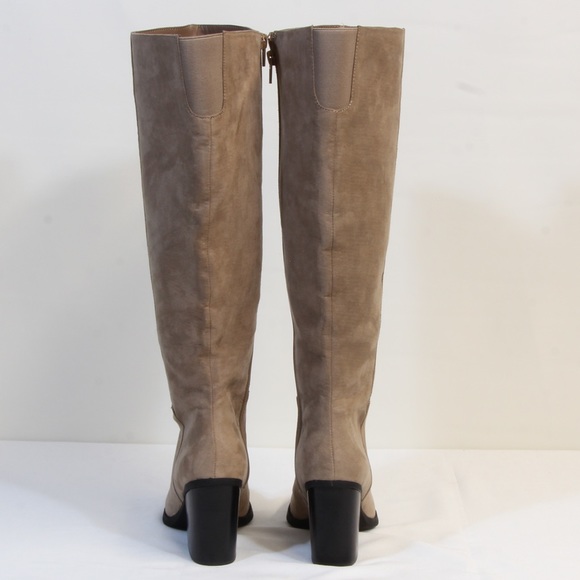 MIA Ashley Tan Suede Knee HIgh Riding Zipper Boot - Picture 4 of 8